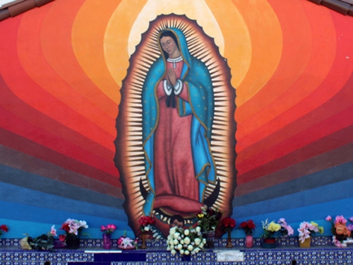 Guadalupe mural on Mednik Avenue in East Los Angeles.