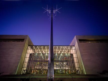 Exterior of building at twilight